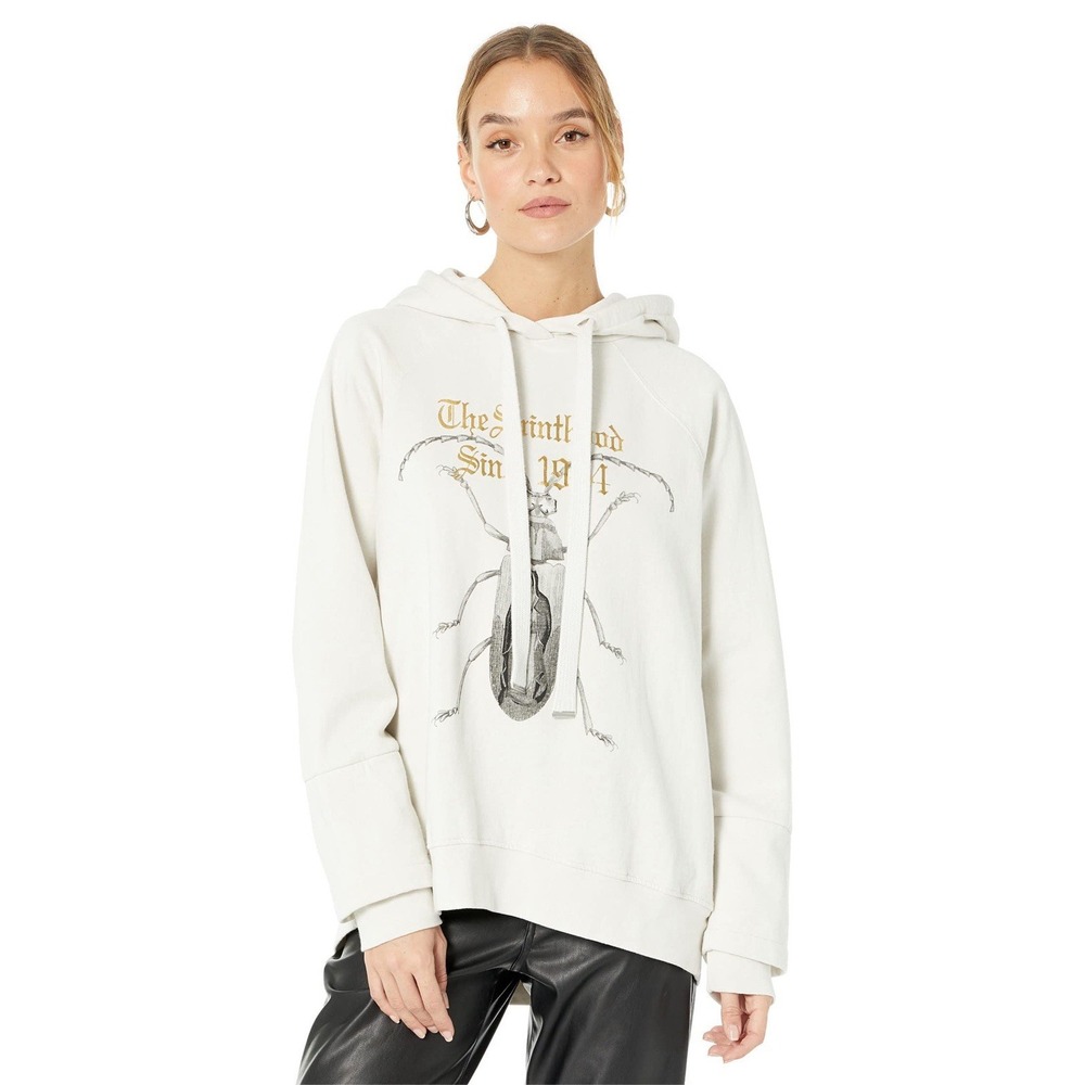 AllSaints Chasma Lucia Hoodie Raglan Sleeve Off White Size M